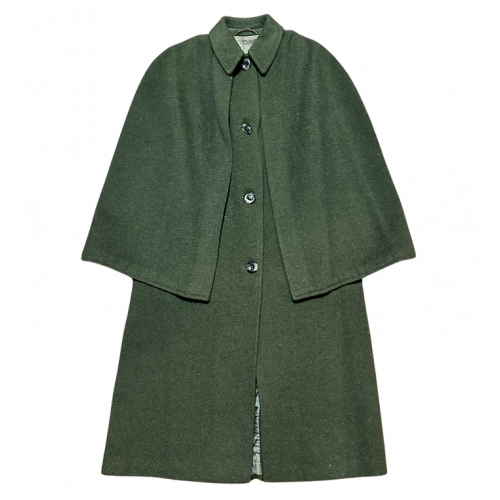 60s Weyrer Loden Cape Coat | Cambrian Fly Fishers | Austrian Military Green