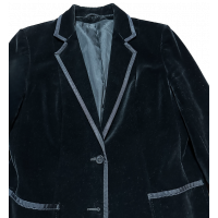 1970s St Michael Black Velvet Blazer | Tuxedo Style | UK 12 | Vintage Blazer