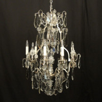 French Silver Gilded H. Vian Antique Chandelier
