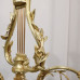 French Neoclassical Style Gilt Bronze Lyre Chandelier