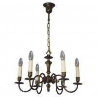 Vintage Six Arm Chandelier, 1970's