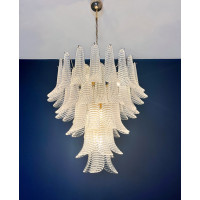Italian Vintage Murano Chandelier 52 Crystal Glass Petals