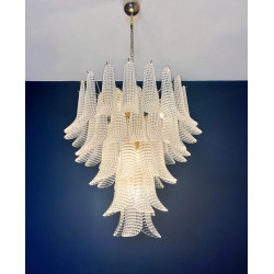 Italian Vintage Murano Chandelier 52 Crystal Glass Petals
