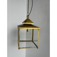 Vintage 1950 S Quality Contemporary Gold Brass Lantern