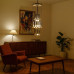 Vintage Chandelier Design Chromed Metal Glass Italy 1960s