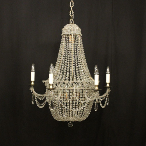 French Tent & Waterfall Antique Chandelier