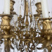 Large Heavy Cast Brass Louis XIV Style Chandelier With Cut Glass Drops