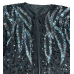 Vintage Jacket | 1980s Vintage Black Batwing Sequin Jacket Free Size