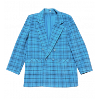 Vintage Blazer | 1970s Vintage Blue Check Oversize Blazer Size 12/14