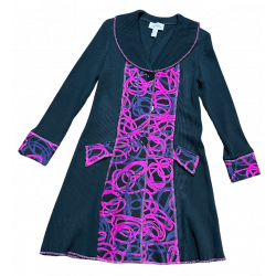 Vintage Dress | Vintage Joseph Ribkoff Ribbed Knit Coat Dress Size 12/14