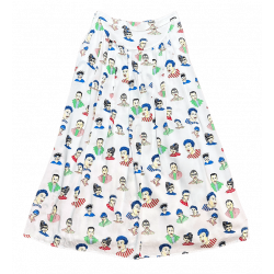 Statement Vintage | 1980s Vintage New Wave Punk Faces Midi Skirt Size 10