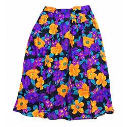 Vintage Skirt | 1990s Vintage Bold Print Midi Skirt Size 14/16