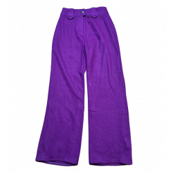 Vintage Trousers | 1970s Vintage Purple Wool Trousers Size 8
