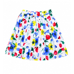 90s Bold Floral Pleated Skirt | Summer Mini | UK 14-16 | Festival Ready