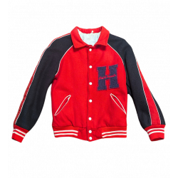 Retro Jacket | Vintage Red & Navy Varsity/Baseball Jacket Size Small