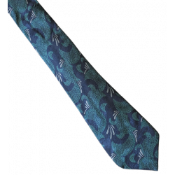 Designer Ties | Vintage Christian Dior Designer Green & Blue Silk Tie