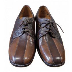 Mens Vintage Two-Tone Brown Leather K-Shoes Oxfords Size 7